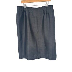 Kasper Black Knee-Length Pencil Skirt Womens Size 16 textured satin new